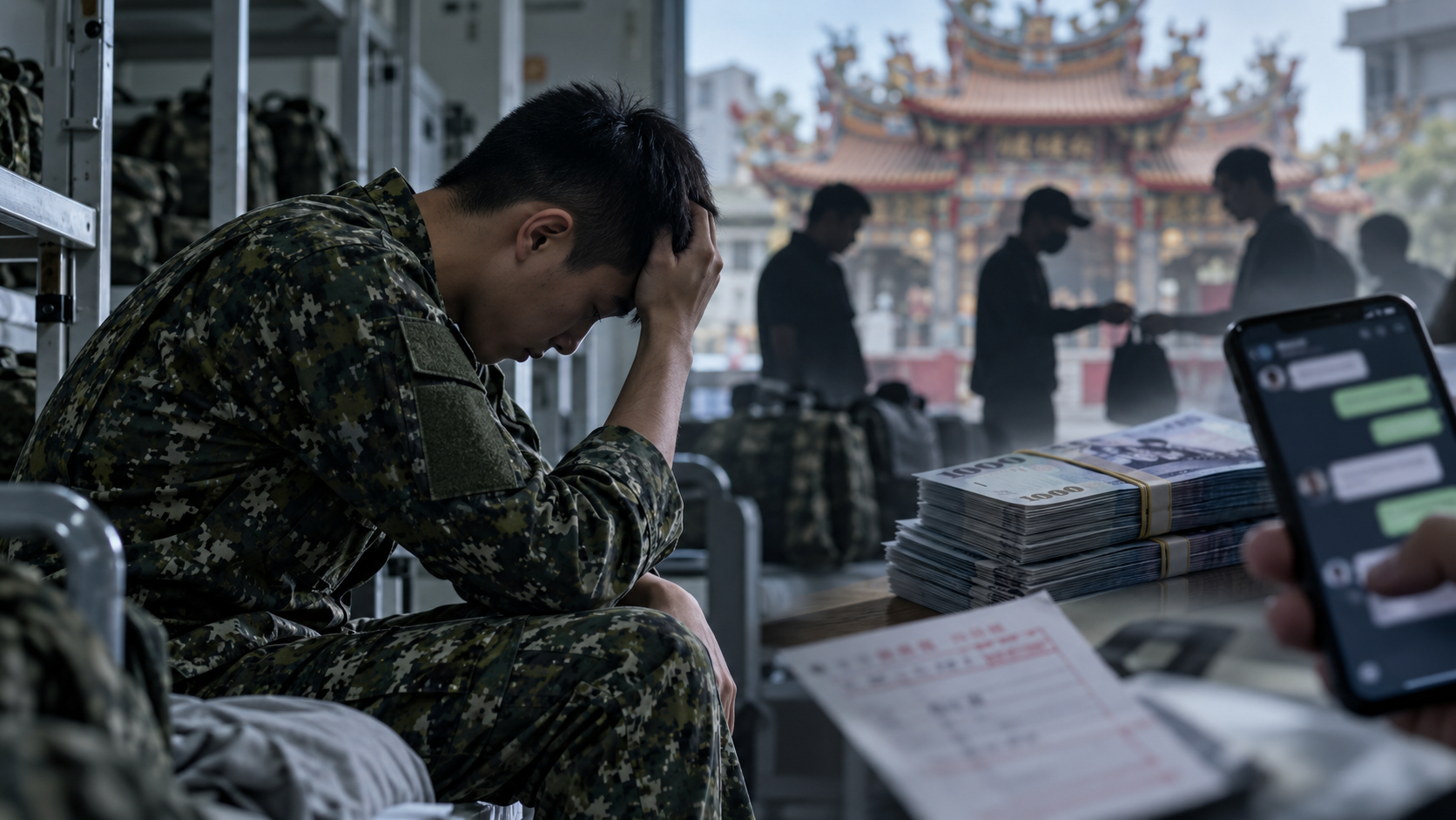 ▲役男當詐團車手！害女噴110萬...喊「當兵薪水有限」　法院判全額賠（示意圖／AI製圖）